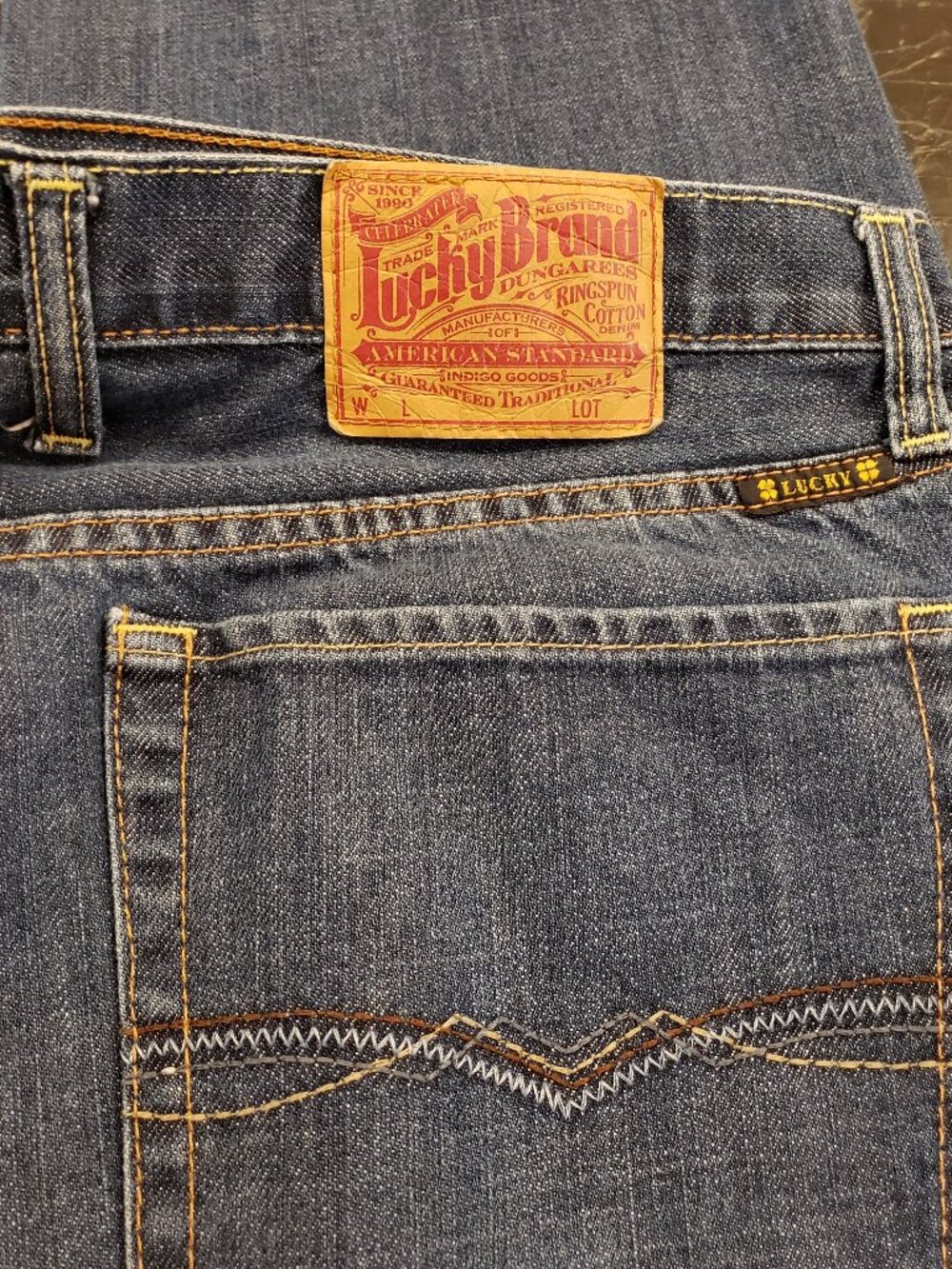 VTG Lucky Brand Oiler Straight Leg Denim Jeans Men's Size 36 Discontinued